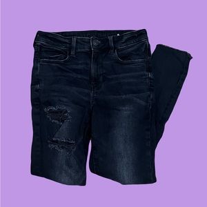 American Eagle black ripped high waisted skinny jeans